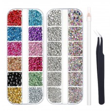 Kit Strass Coloridos para Maquiagem e Unhas Nail Art com Acessórios